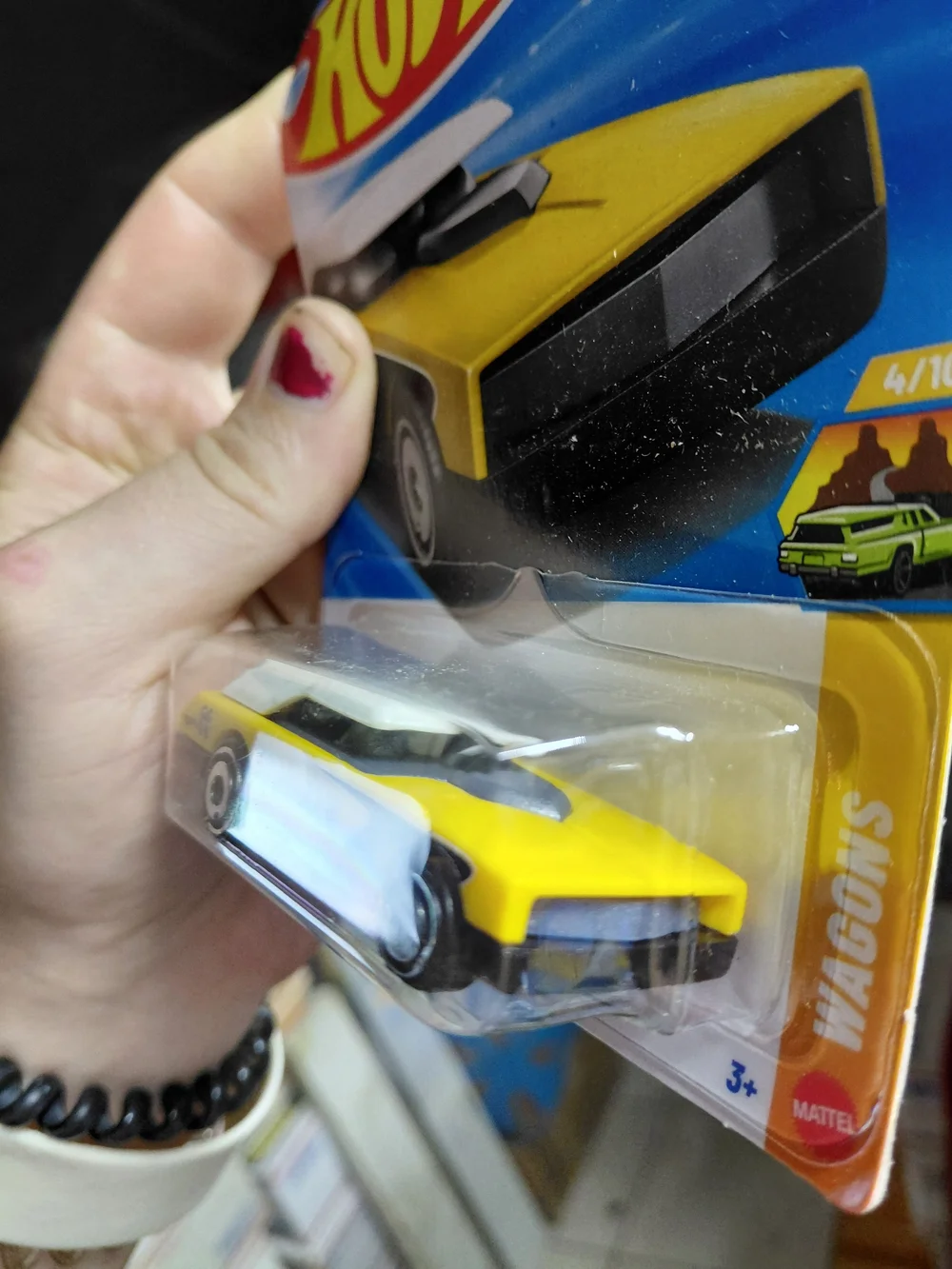 yellow Mooneyes Long Bloc from the 2026 Hot Wheels mainline series (Wagons 4/10,